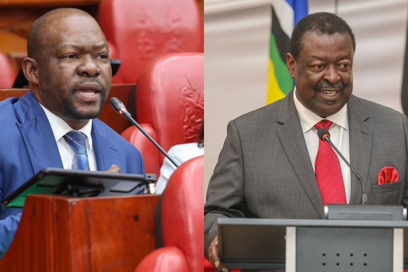 Collage photo of Caleb Amisi and Musalia Mudavadi.